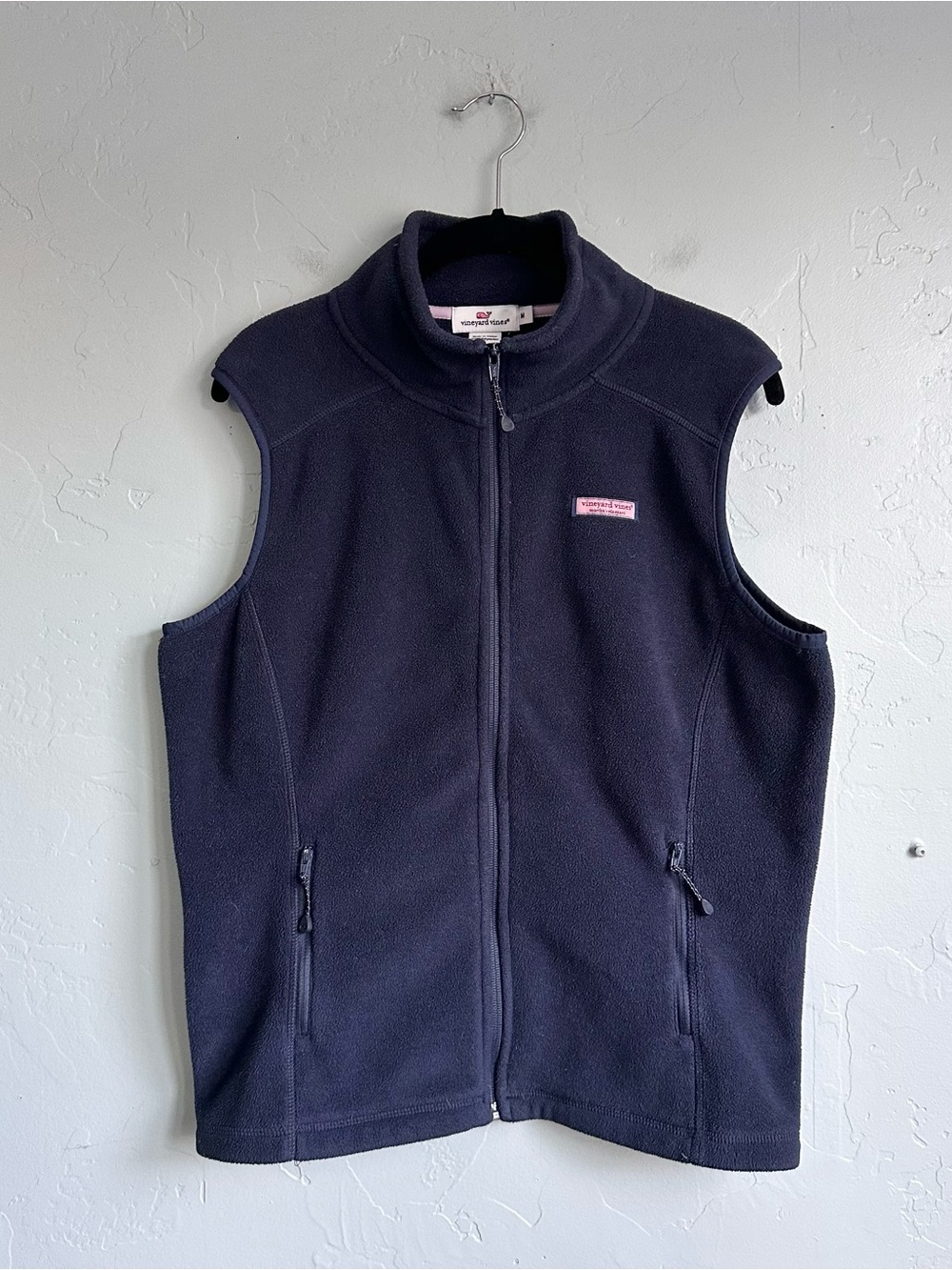 Vineyard Vines Women’s Navy Blue Fleece Vest Medium EUC Preppy Coastal